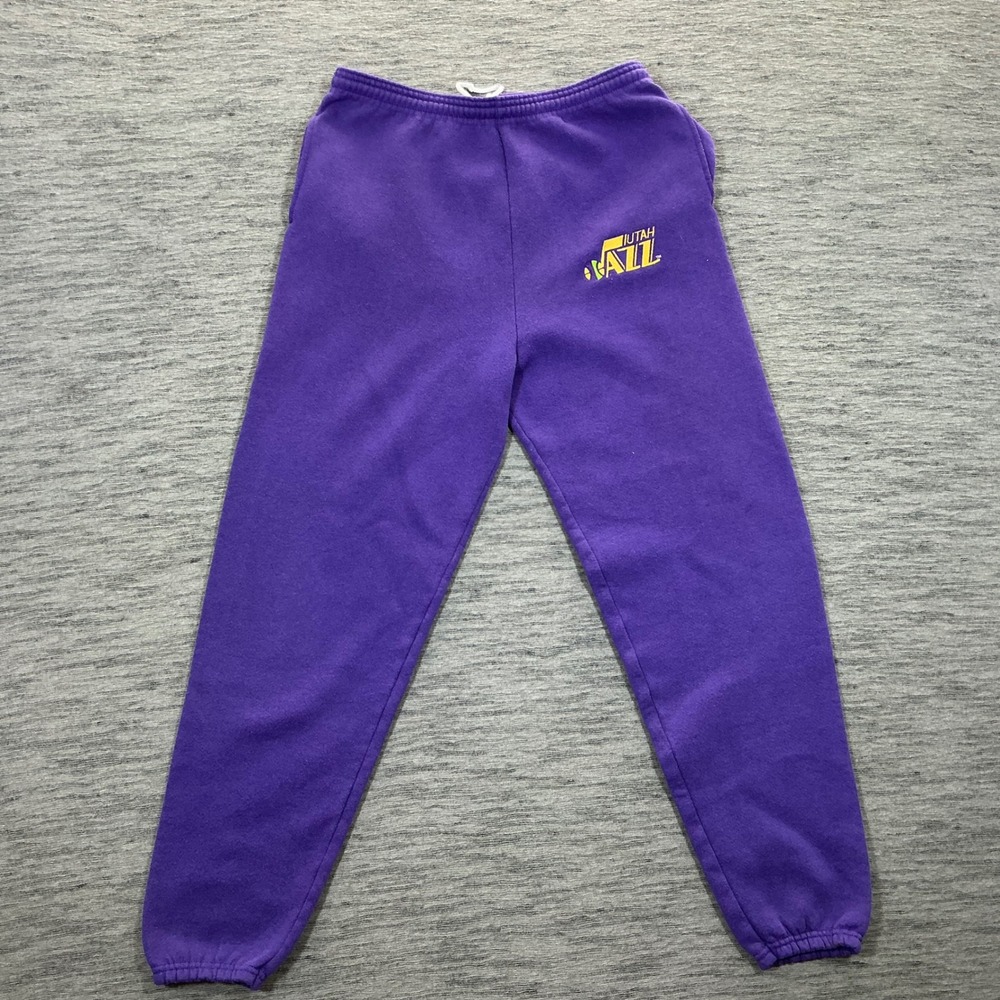 Vintage Utah Jazz Sweatpants Jostens Sportswear Purple NBA Joggers Mens Medium